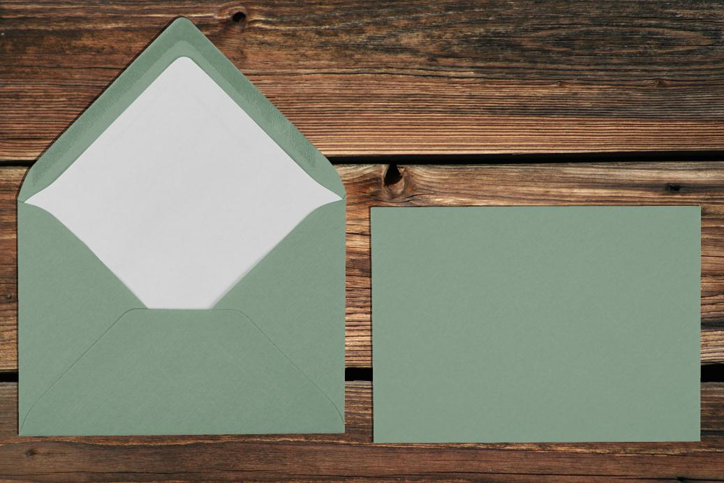 Briefhüllen mit Seidenfutter C6 114x162 mm Nassklebend Eucalyptus gerippt 100 g/qm